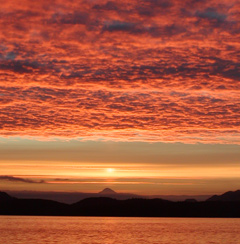 Sunrise over Johnstone Strait